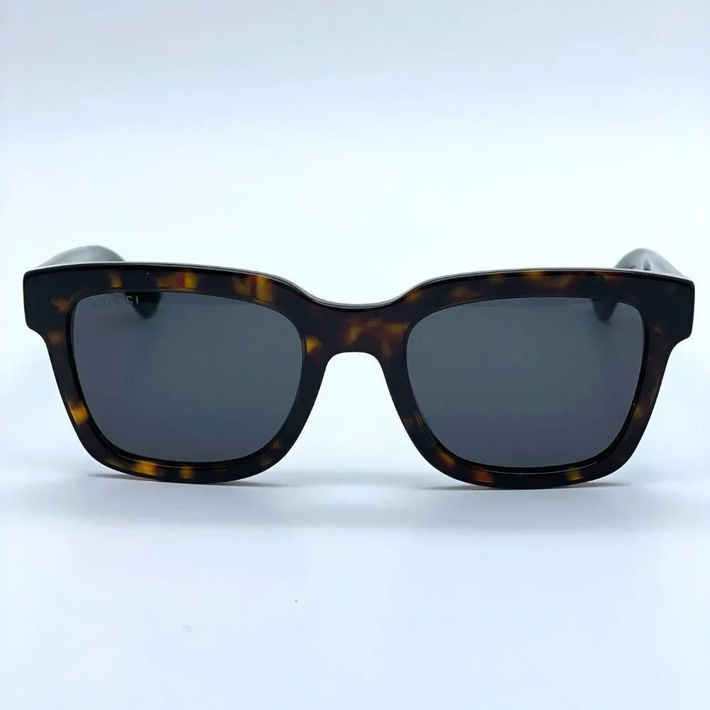 NEW GUCCI GG0001SN 003 Havana Colorful Gray Square Unisex Sunglasses